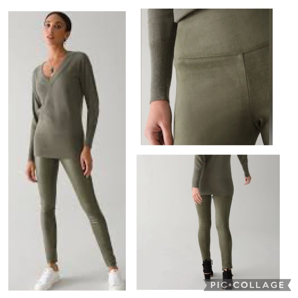 White House Black Market  Faux-Suede Runway Leggings